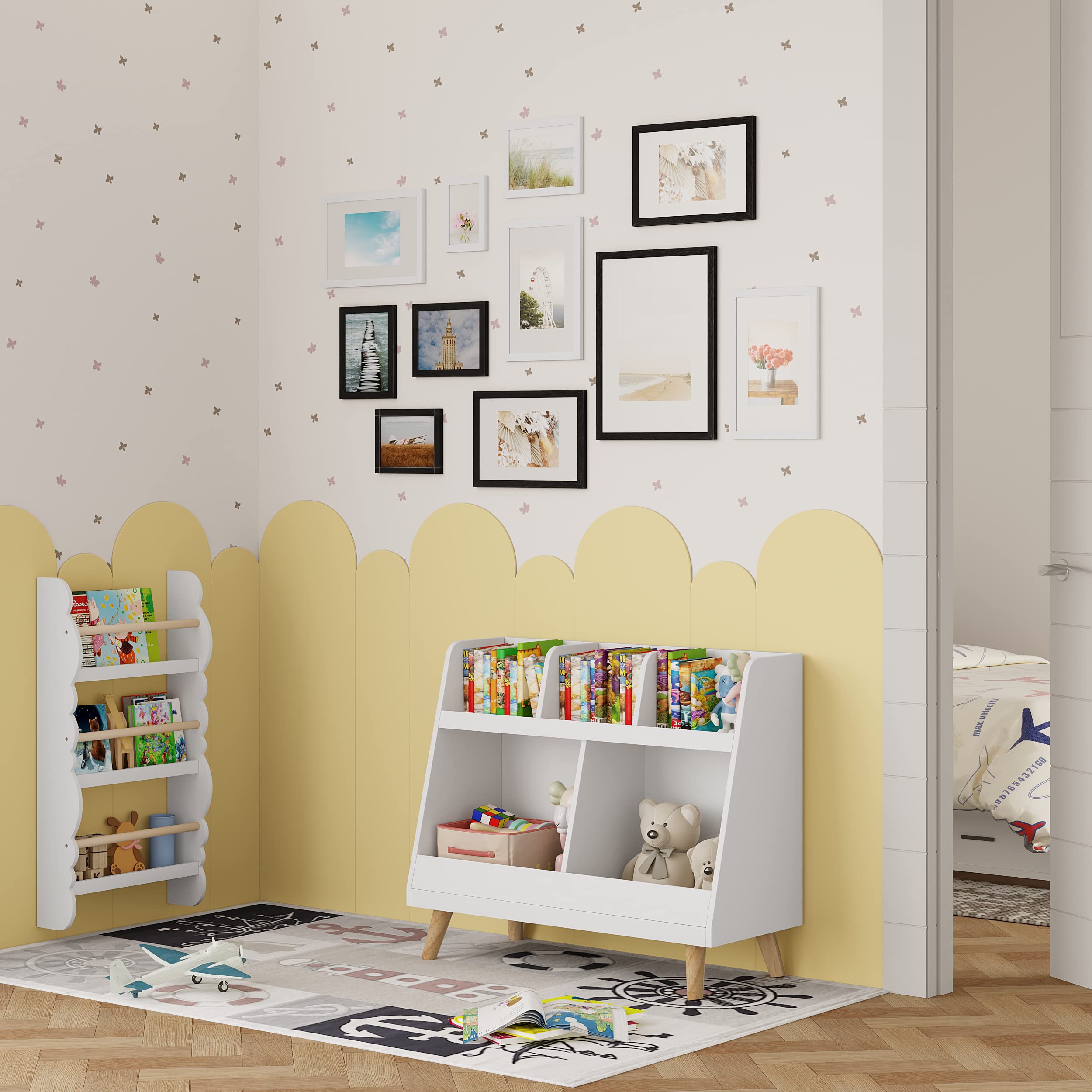 WOLTU Bilderrahmen 30x40, 10er set, MDF-Holz Fotorahmen mit Passepartout | Schwarz, Posterrahmen für Poster, Fotos, Puzzle, aufhängbar & aufstellbar, Collage-Wanddeko mit bruchsicherer PS-Platte