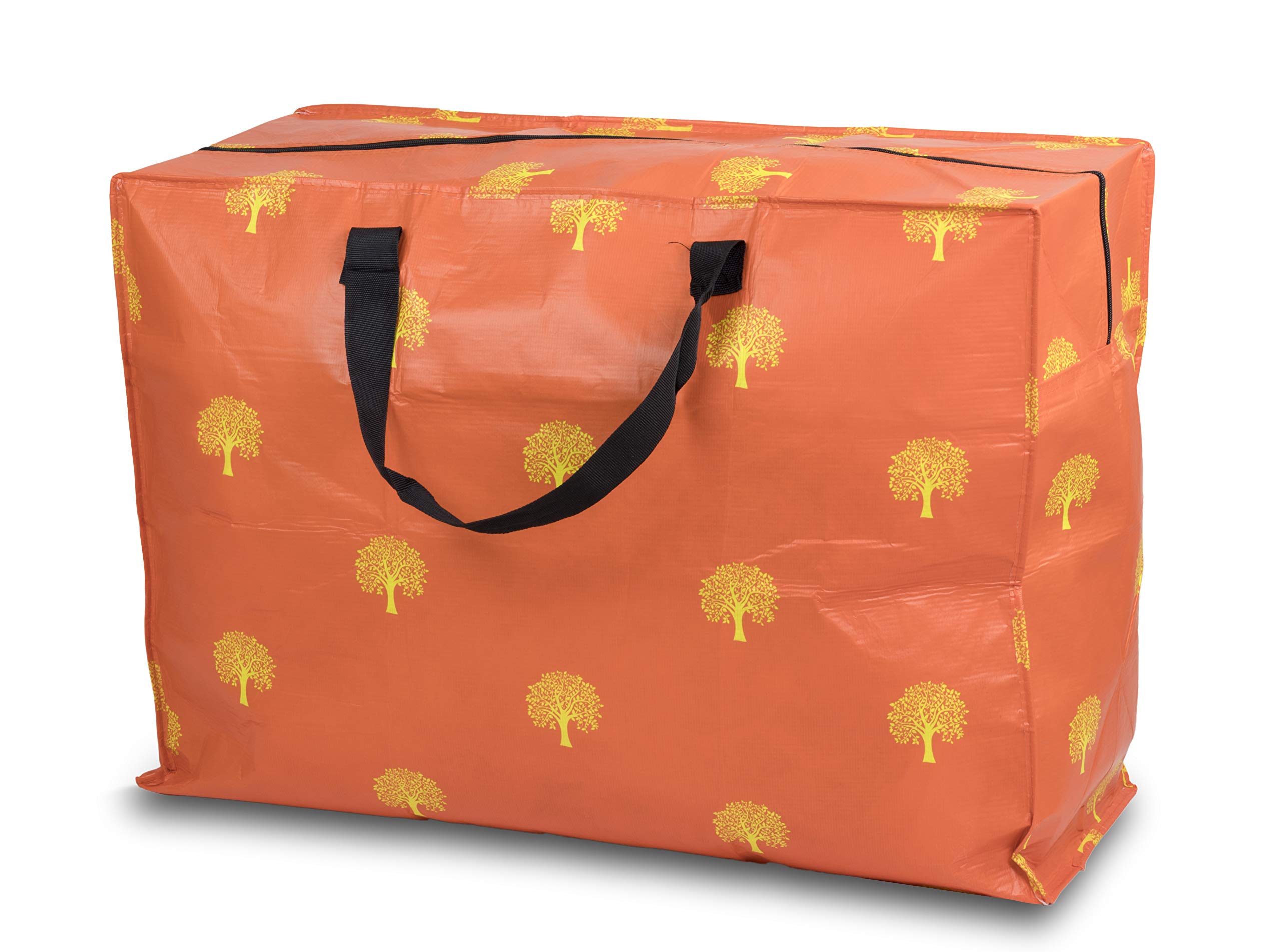 Sorti 4x Enormous Jumbo XL Clothing Toys Home Laundry Storage Bag Made From Recycled Material. Really Big Extra Deep Massive Orange Tree Pattern Bag. 127 Litres. 54 x 74 x 32 cm (4 pieces) — image 1