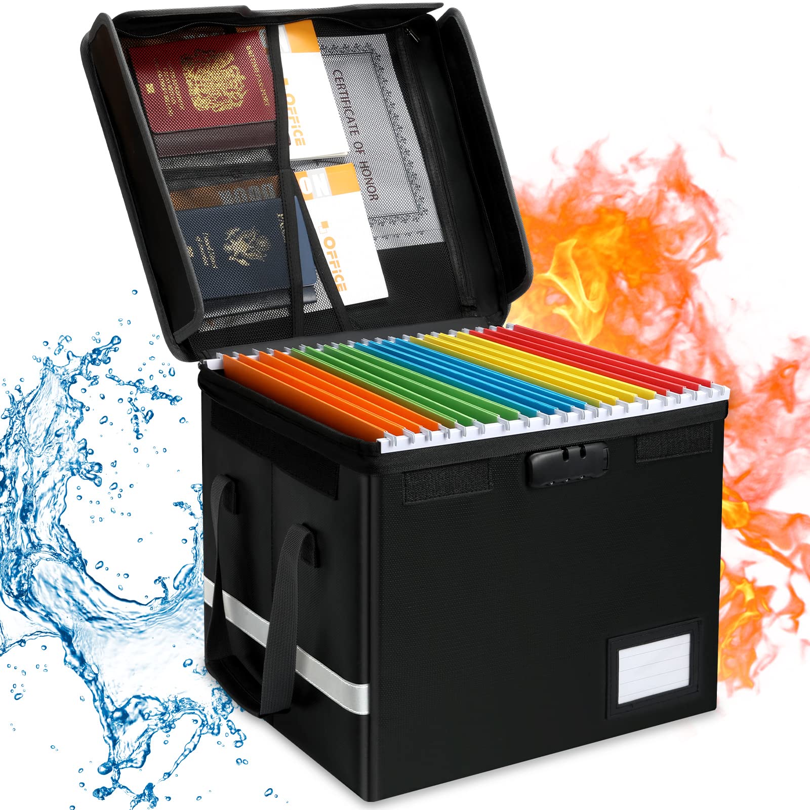Buy HyFanStr Fireproof Document Box with Lock, Collapsible File