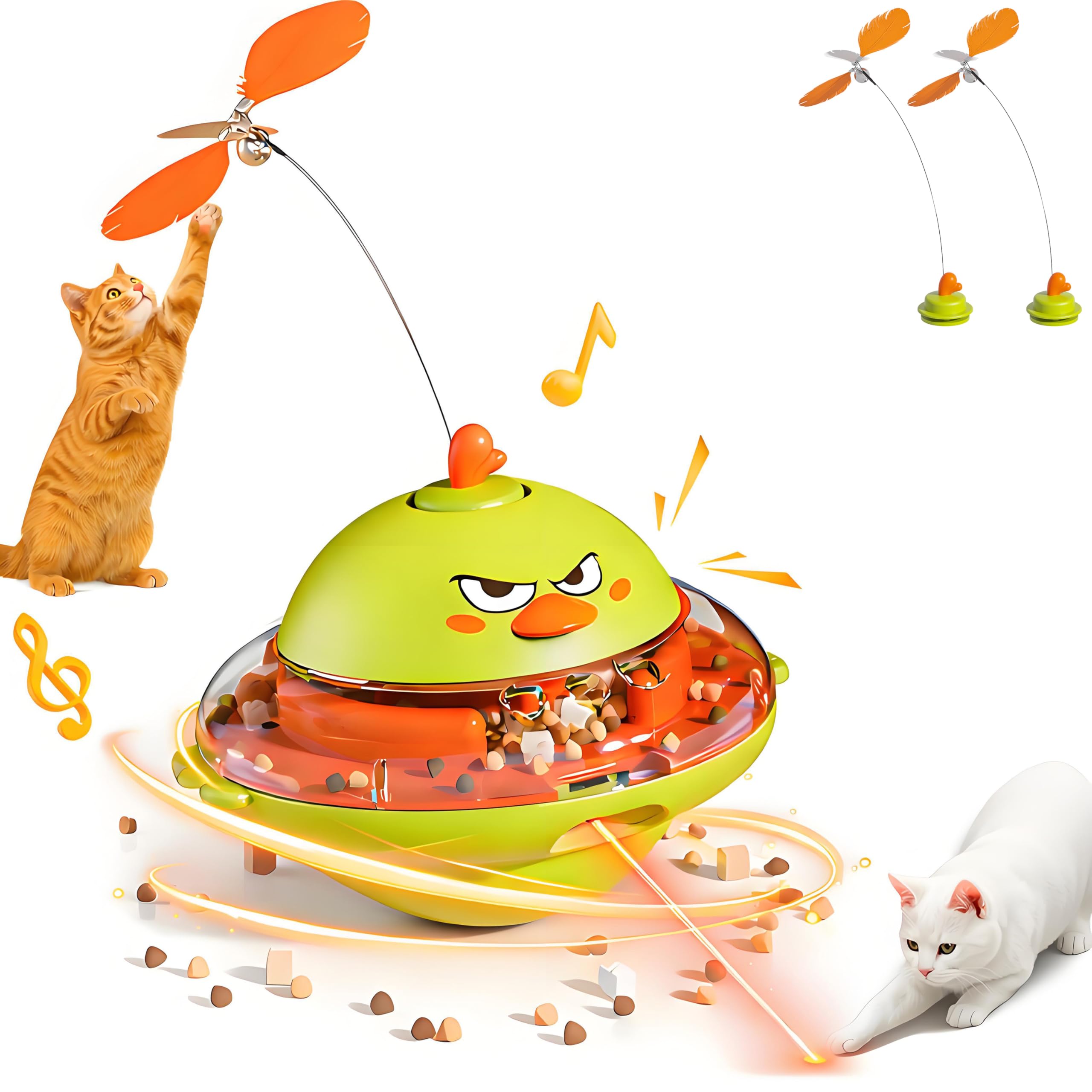 hooroor 4-in-1 interactive cat toy with treat dispenser