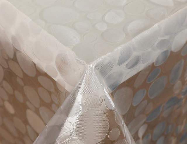 Vinylla Clear Pebble Mosaic Easy Wipe Clean PVC Tablecloth