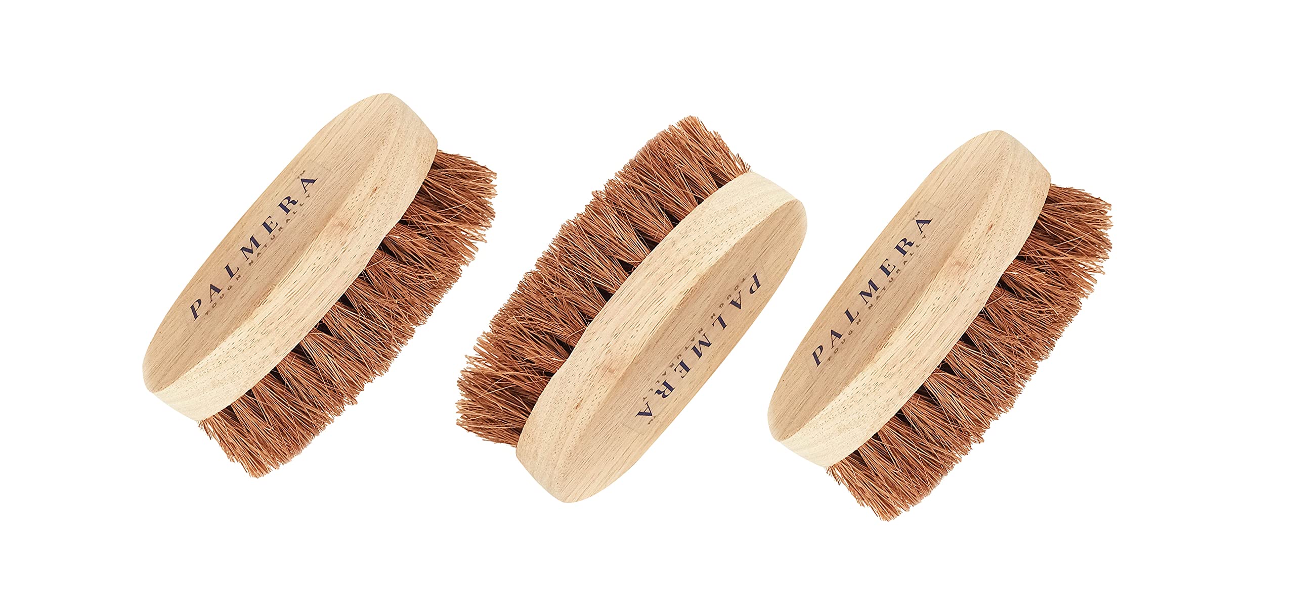 Palmera Oval Coir Brush (Pack of 3) - Wooden Handle and Palmera Bristles - Suitable for Heavy scrubbing (B091386ZBQ) Amazon Price History, Amazon Price Tracker