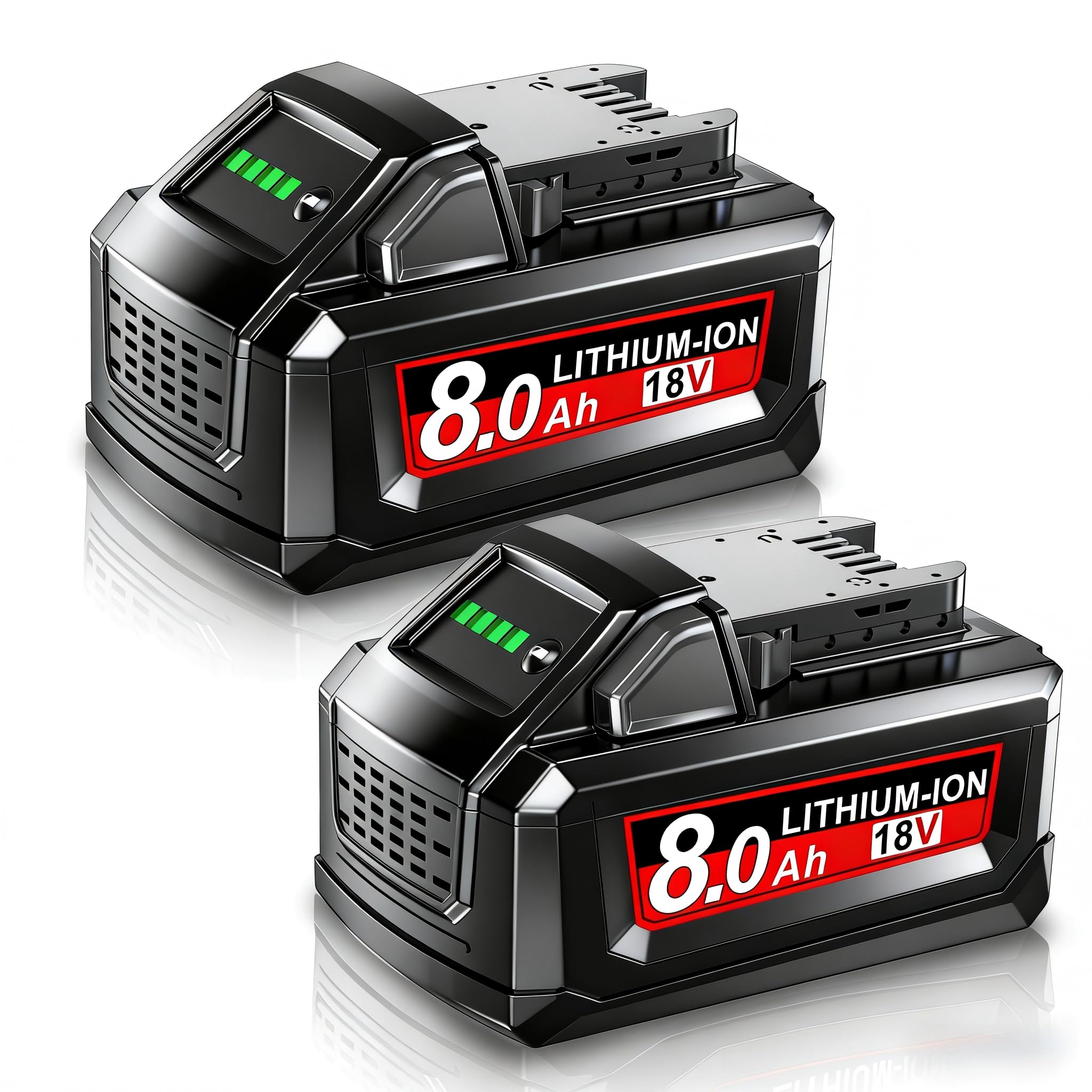 2X 18V 8.0Ah Akku für Makita, Powtree Ersatzakku für Makita 18V BL1860B Kompatibel mit BL1860 BL1850 BL1850B BL1840 BL1840B BL1830 BL1830B BL1815 LXT Akku-Elektrowerkzeuge mit LED-Anzeige