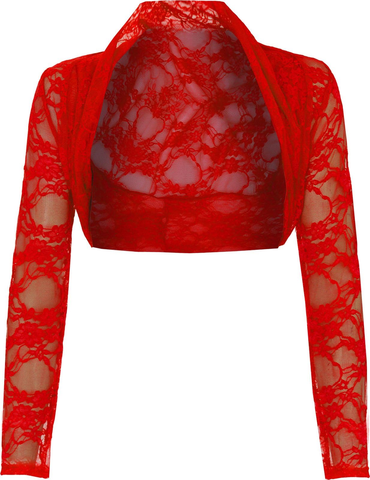 ZEE FASHIONParamount Long Sleeve Cropped Lace Bolero Shrug