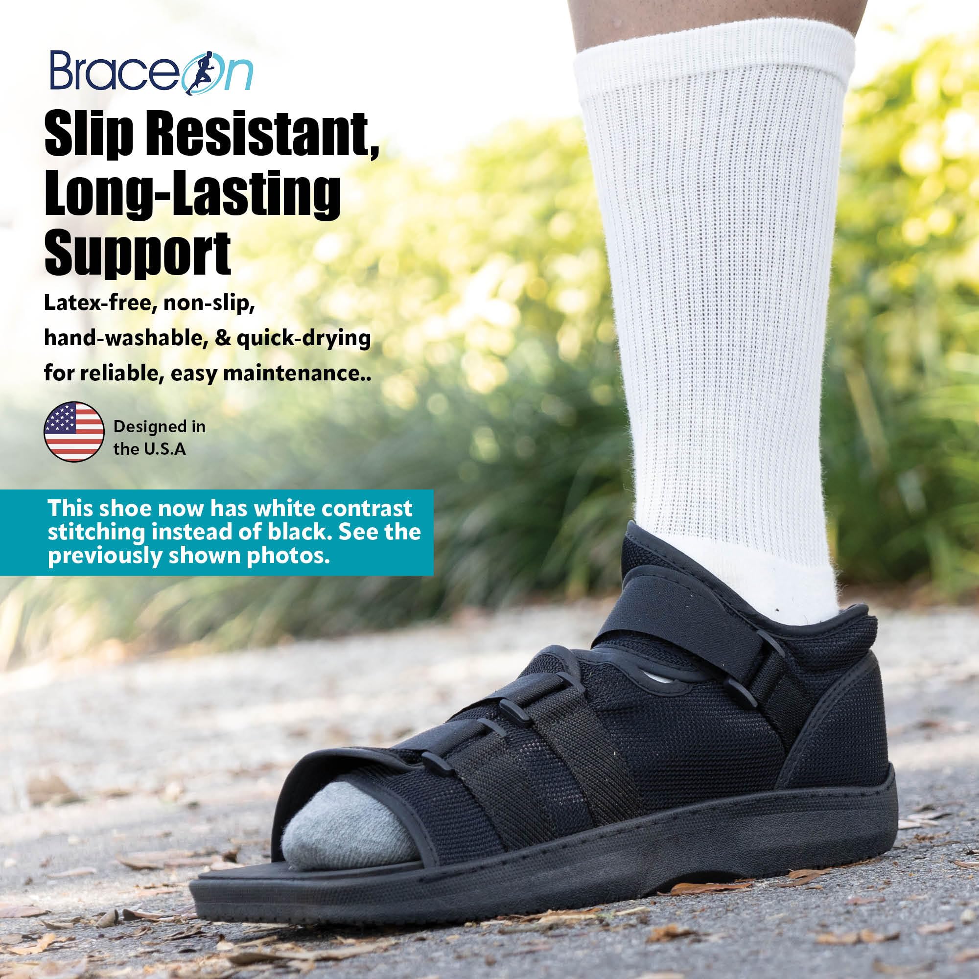 Amazon.com: Brace On Post Op Shoe, Square Open Toe Orthopedic