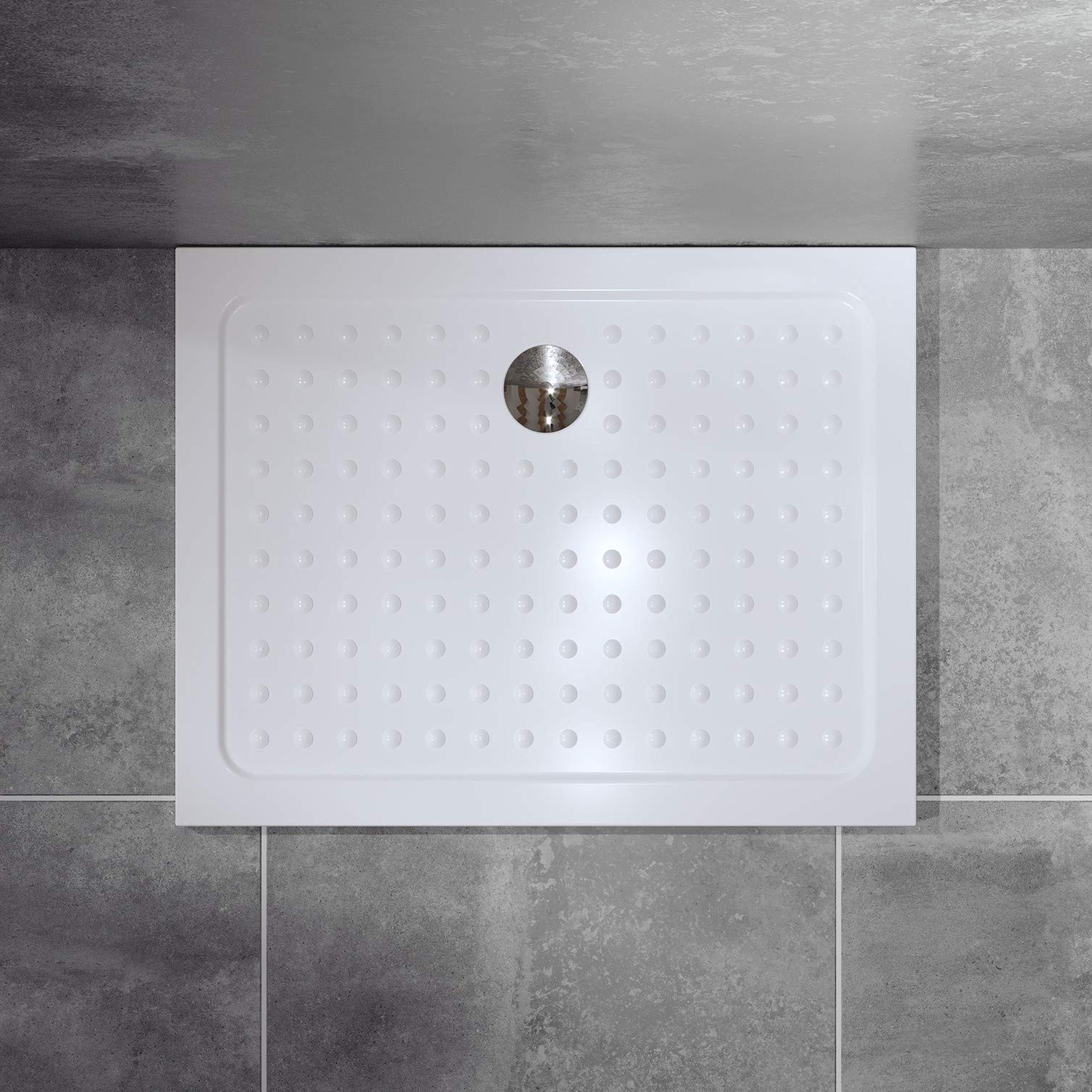 SANA Receveur de douche blanc 90 x 120 cm + siphon inclus