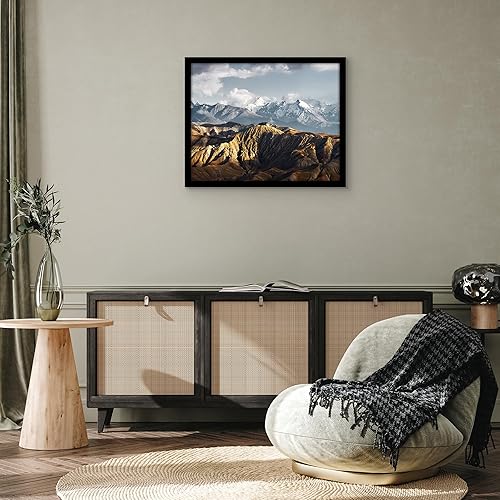 Vista 570 de Americanflat - Marco para póster de 71 x 74 cm con plexiglás pulido, portarretratos negro de madera industrializada, Epic Collection, marco ancho