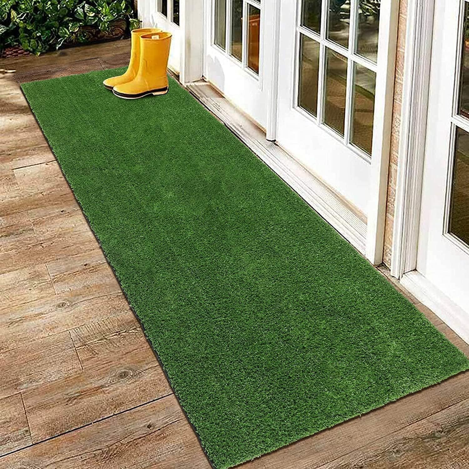 HBM Artificial Grass, Artificial Grass Lawn, Artificial Grass Carpet for Garden, Balcony, Door, Artificial Grass Carpet, Door Mat, Floor Mat, Yoga Mat, Foot Mat, (25 MM Grass, 2 X 7 Ft)-image-5