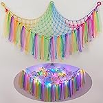 FIOBEE Stuffed Animals Net or Hammock with LED Light, Toy Hammock Hanging Stuffed Animals Storage Organizer Holder Room Dcor for Nursery Kids Bedroom