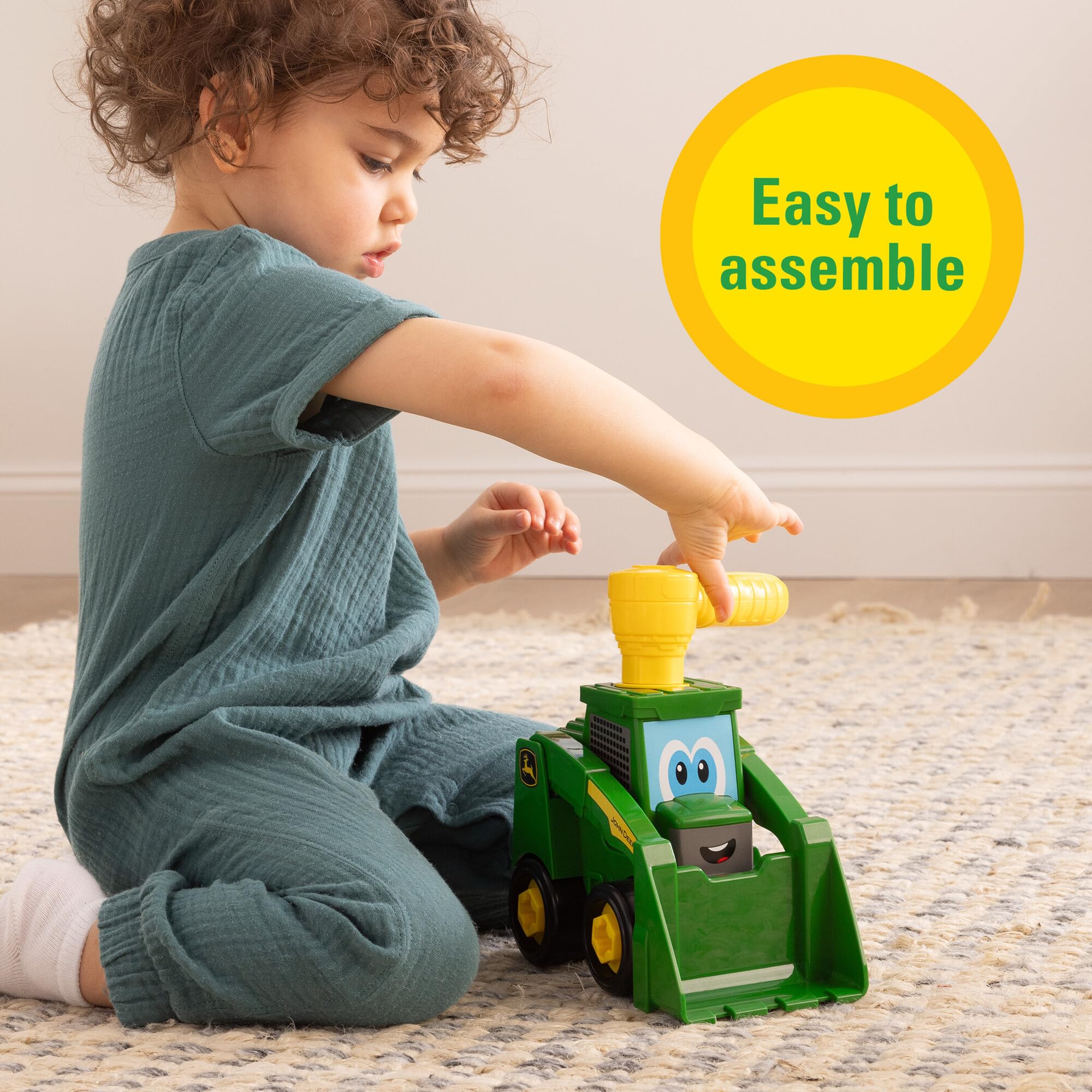 John Deere Build‑A‑Buddy Skid Steer Playset, 13‑Piece Take‑Apart Toy with Ratchet Tool, Push‑Along Wheels - Image 2