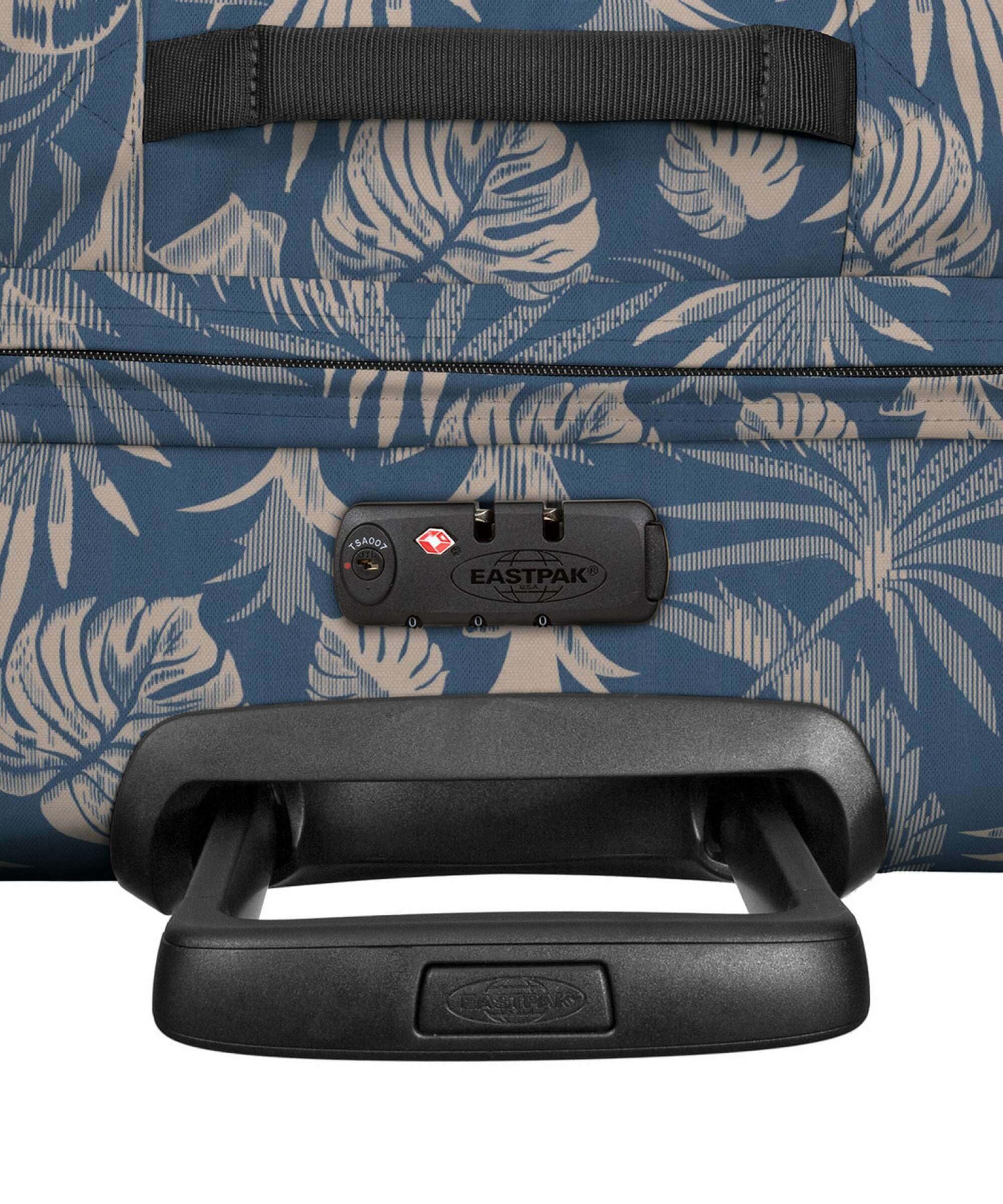 Eastpak Tranverz S Valise Cabine 42L (51 x 32,5 x 24 cm), Bagage à Main à roulettes, léger et résistant, Double Compartiment, poignée télescopique & Serrure TSA - Brize Blue Beige