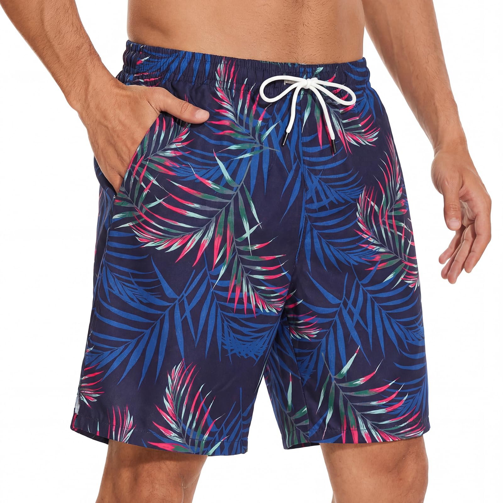 Mens Swim Shorts Waterproof Quick Dry Beach Shorts Surf Shorts Board Shorts with Mesh Lining and Pockets-image-7