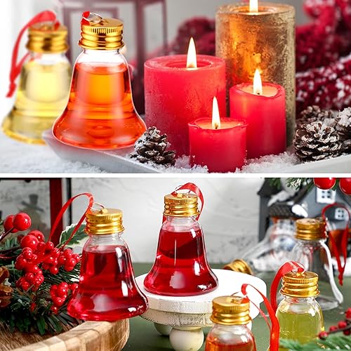 Miniatura 5 de Bolas de alcohol de Navidad, adorno de vidrio de chupito, adornos de plástico rellenables para botella de agua de Navidad transparente, bombillas