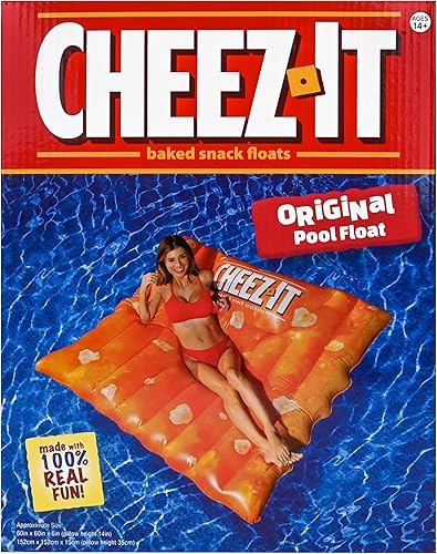 Miniatura 6 de Flotador gigante Cheez-It para piscina, inflable extra grande en forma de aperitivo para piscina, playa y lago, vinilo duradero, más de 4.5 pies
