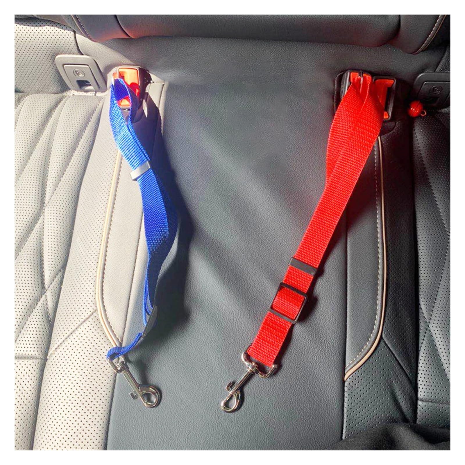 Silver Paw Adjustable Dog Car Seat Belt with Bungee Buffer | Car Travel Accessories for Small, Medium, and Large Dogs - Black