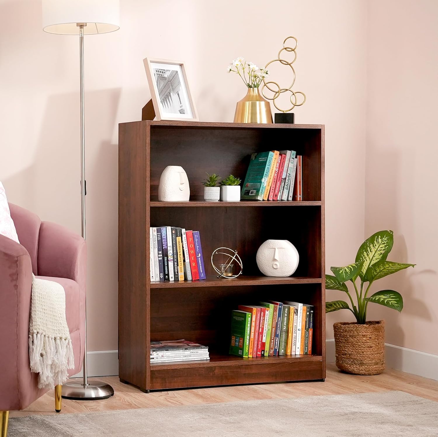 Amazon Brand – Solimo Mason Engineered Wood Bookcase ( Set of 1 ,Walnut) Amazon Brand – Solimo Mason Engineered Wood Bookcase ( Set of 1 ,Walnut)