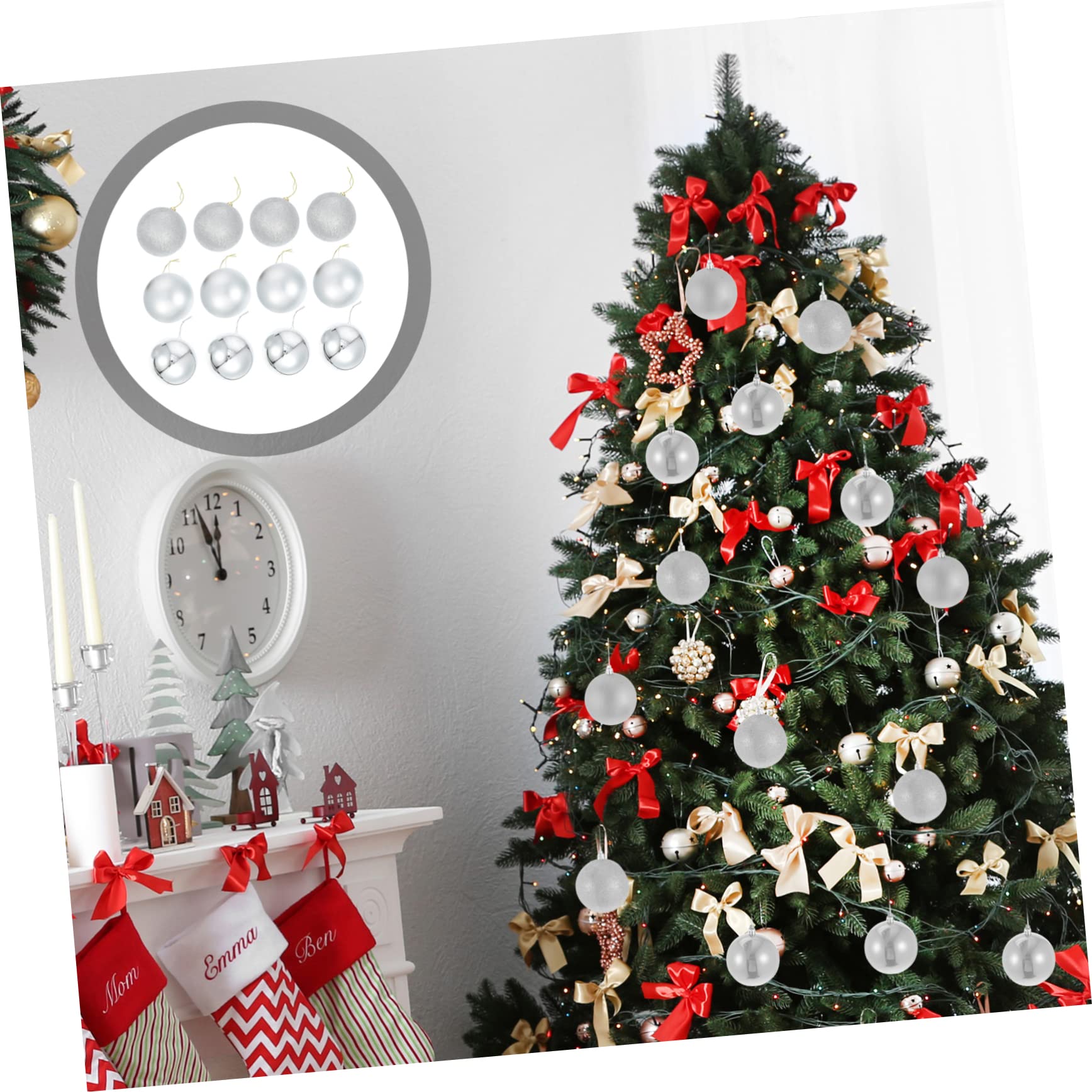24stücke Weihnachtskugelanhänger Hängende Bälle Party Dekoration Kleine Weihnachtskugeln Als Schmuck Für Hängekugeln Und Festival-Dekoration