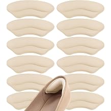 6 Pairs Heel Pads for Shoes, Memory Foam Heel Cushions to Prevent Blisters & Stop Slipping, Anti-Slip Heel Grips for High Heels & Dress Shoes, Beige