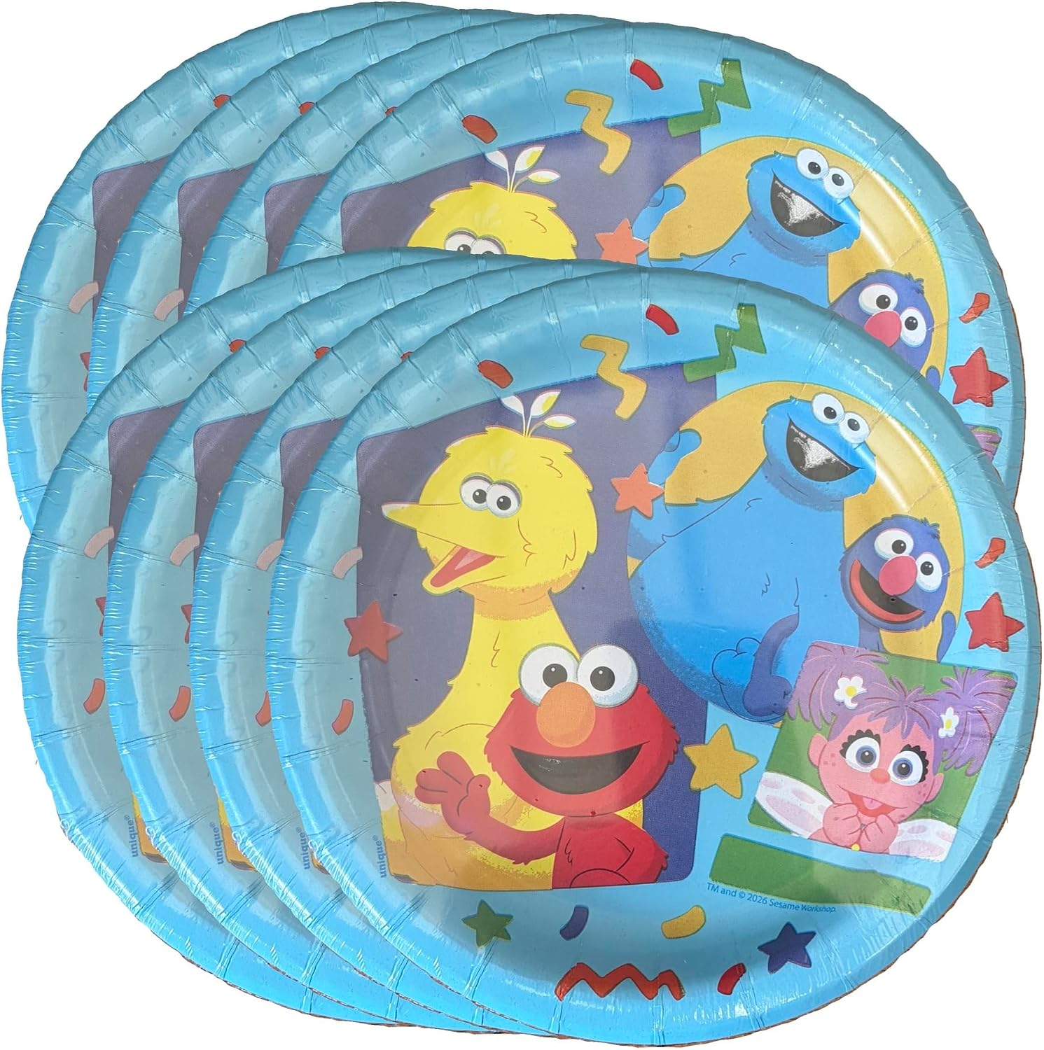 Unique Sesame Street Party Supplies includes 32 Paper Plates and 32 Napkins image 3