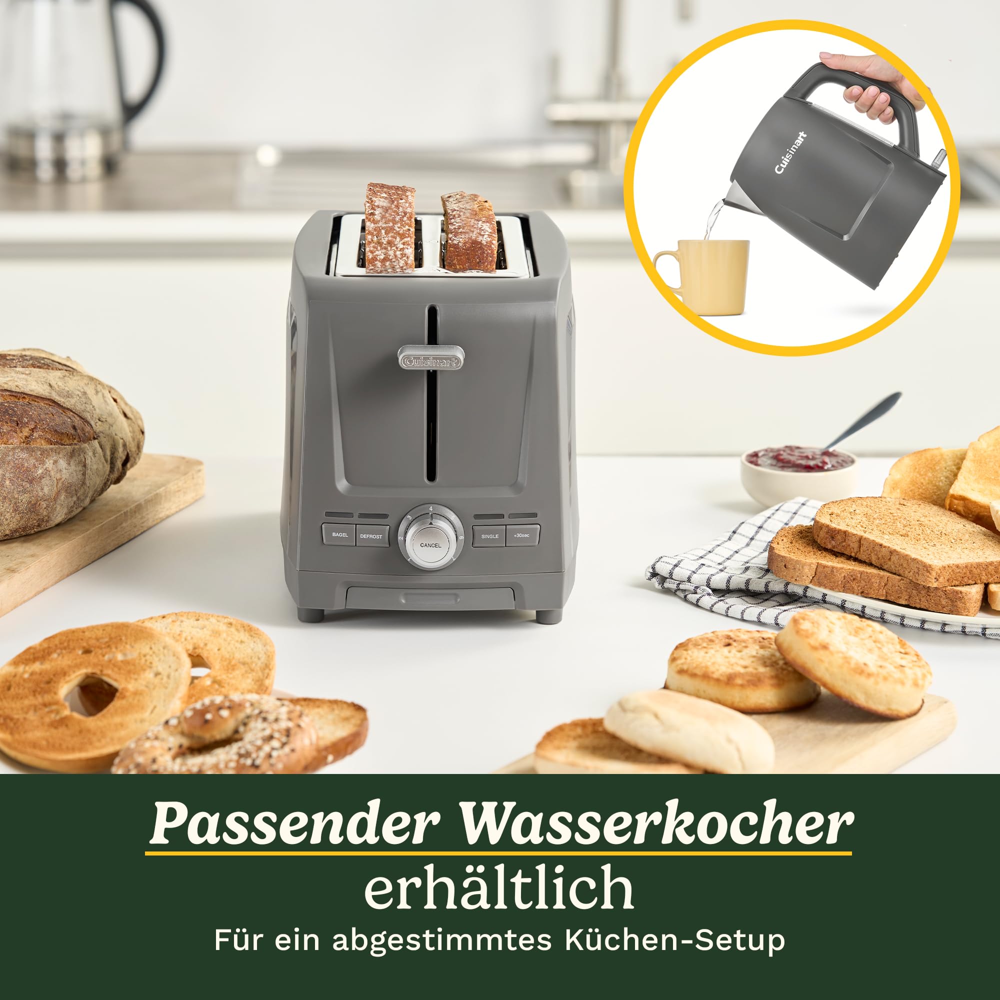 Cuisinart Core Collection 2-Scheiben-Toaster | Extra-lange Schlitze für Artisan-Brote | Bagel-Funktion | High-Lift Quickview™ | Einzel-Scheiben- & Auftau-Funktion | +30 Sek