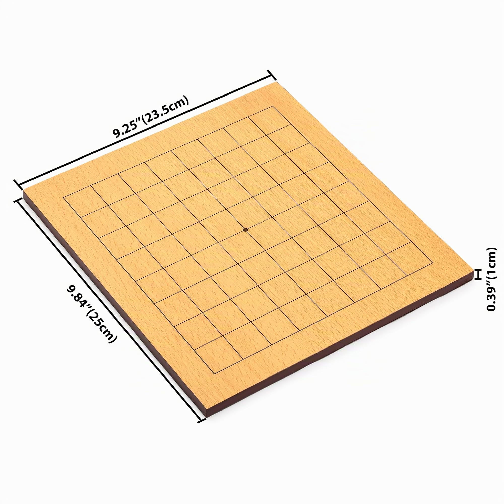 Yellow Mountain Imports Plateau de Jeu de Go pour Débutants 9x9 en Placage de Bois de Hêtre Sculpté (1 cm) avec des Pierres de Mélamine Convexes Simples