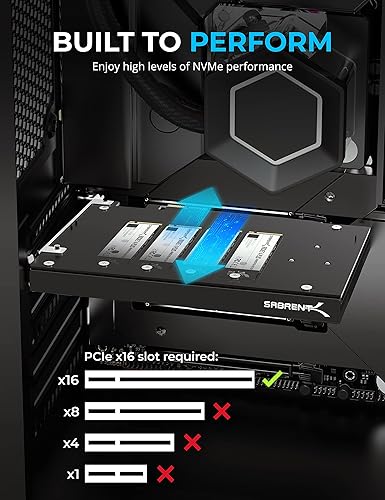 Miniatura 3 de SABRENT Tarjeta adaptadora NVMe SSD a PCIe 4.0 X 16 de 4 unidades con refrigeración activa EC-P4BF