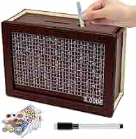 Salvadanaio In Legno Con Contatore - Obiettivo Risparmio 2000€ - Per Bambini E Adulti - Foto 5