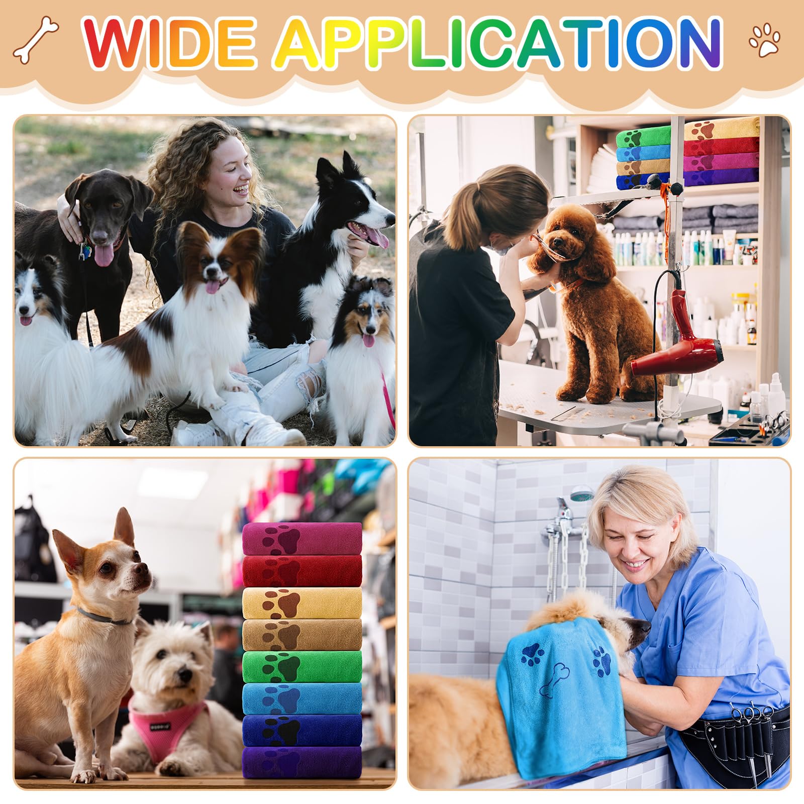 Chumia 8 toallas a granel para secar perros, gatos, mascotas, cachorros, microfibra, secado rápido, toallas de baño para mascotas, absorbentes para perros medianos y mascotas (40 x 24 pulgadas, color