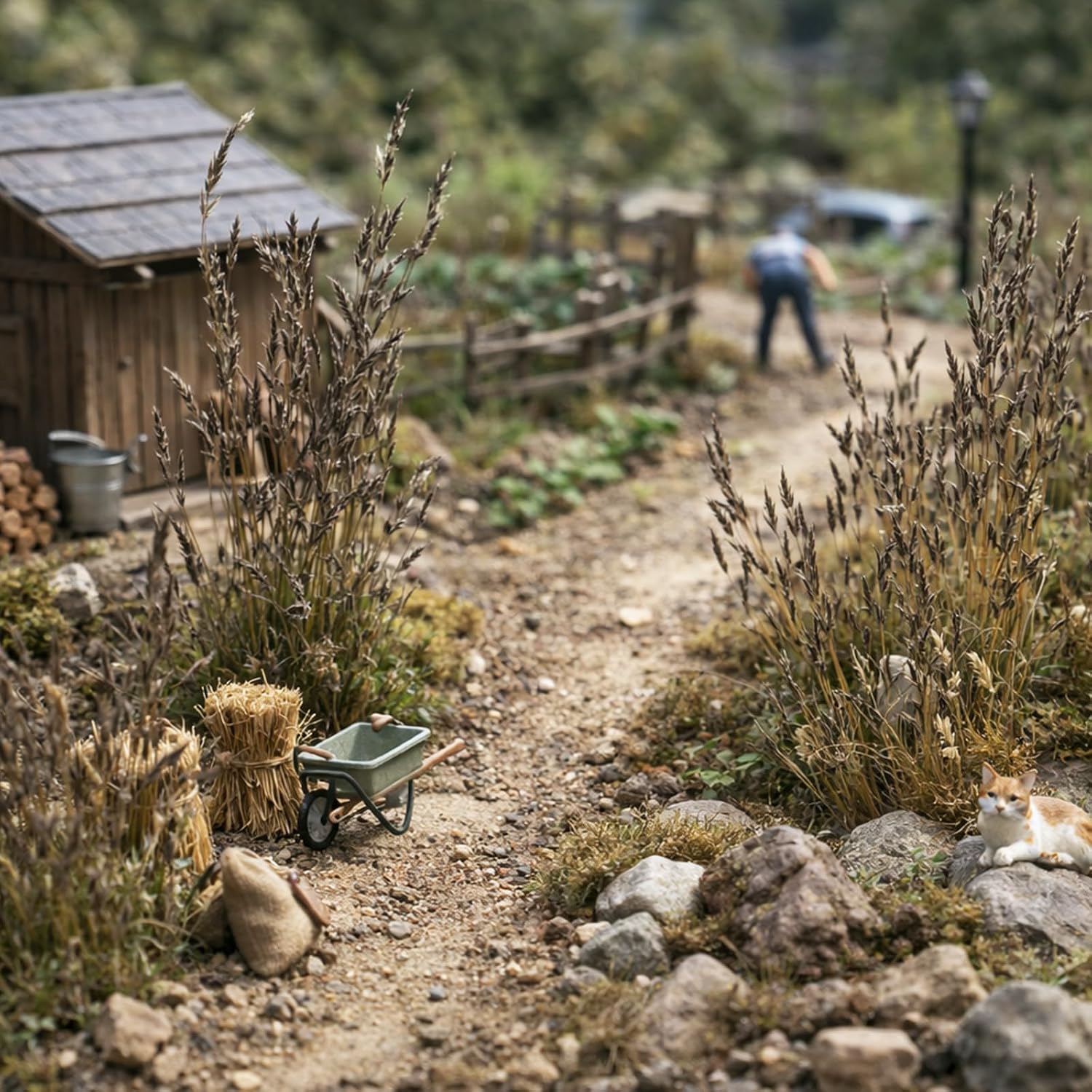 Warmtree Miniature Static Grass Bushes Long Green Shrub Model for Diorama Supplies Train Landscape Railroad Scenery Sand Military Layout