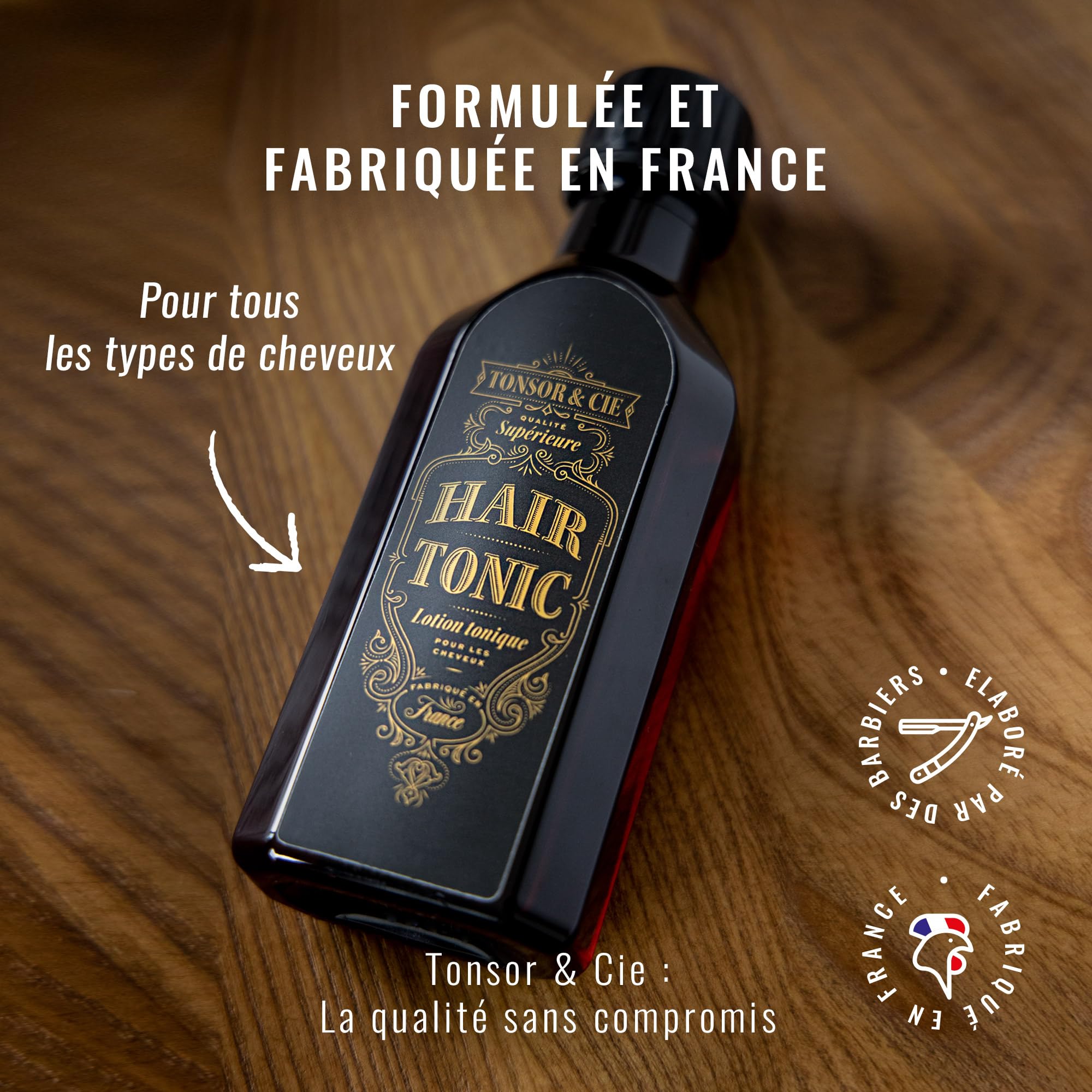 Tonsor & Cie - Hair Tonic Citrus 200 ml - Lotion Tonique Cheveux Rafraîchissante & Tonifiante - Parfume le Cuir Chevelu Sans Effet Gras - Soin Quotidien Naturel - Formulée et Fabriquée en France