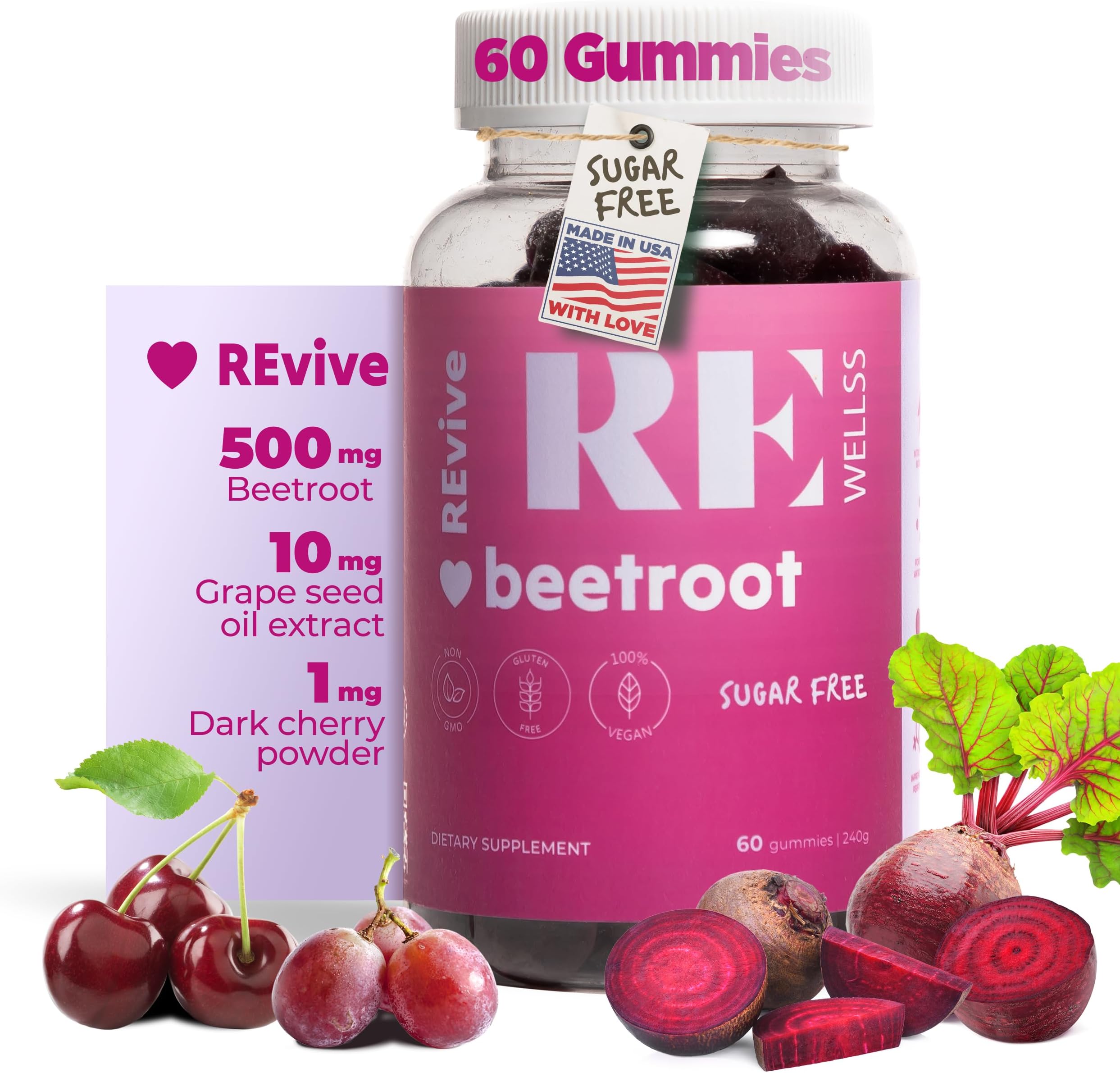 REWELLSS Beet Root Gummies I Sugar Free Gummies I Dietary