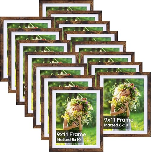 Paquete de 15 portarretratos de 8 x 10 pulgadas, para fotos de 8 x 10 pulgadas con paspartú o de 9 x 11 pulgadas sin paspartú, marcos de fotos