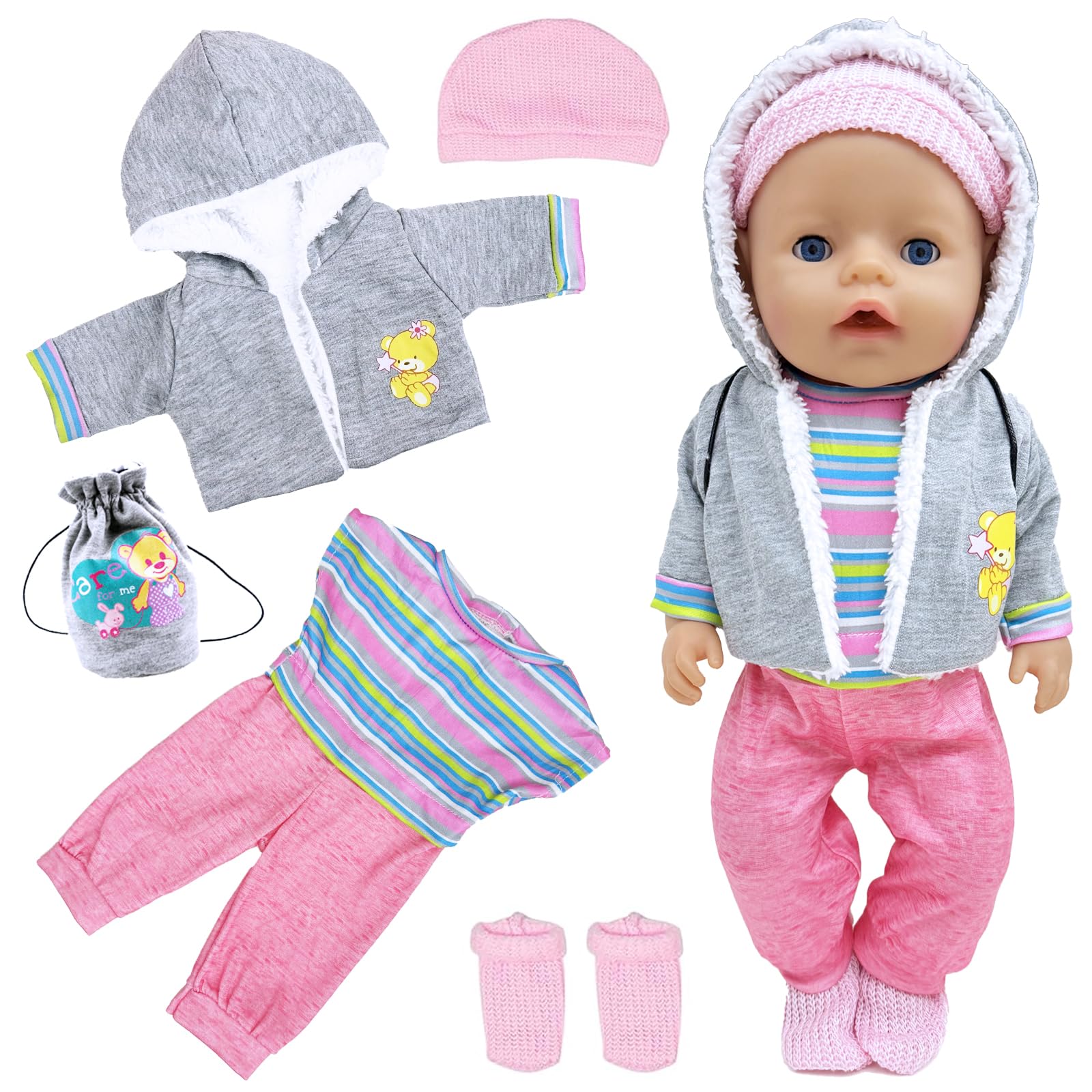 Baby Doll Clothes Compatible with Baby New Born Clothes 14-18Inch Doll, Doll Clothes for 35-43cm Outfits Sweet Baby Doll Outfits ，baby doll outfits to fulfill your desires