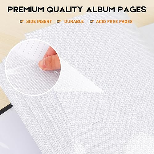 Miniatura 8 de Álbum de fotos de 240 bolsillos de 5 x 7 pulgadas con espacio de escritura, gran capacidad de 5 x 7 pulgadas, álbum de fotos con capacidad para 240
