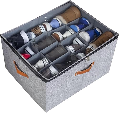 Miniatura 7 de Organizador de zapatos para armario, almacenamiento plegable de zapatos, contenedores ajustables para almacenamiento de zapatos, se adapta a hasta