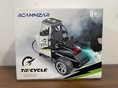 Miniatura 10 de ACAMMZAR Coche de control remoto para niños, motocicleta RC 116, 22+kmh, control remoto de tres ruedas, con luz, spray para niños y niñas, regalo de