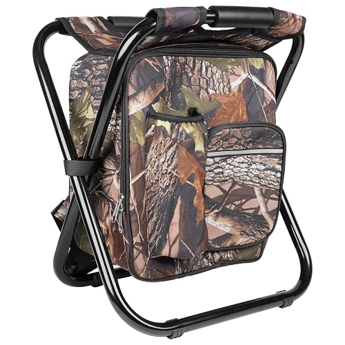 Kikerike Backpack Stool Cooler Chair (Woodland)