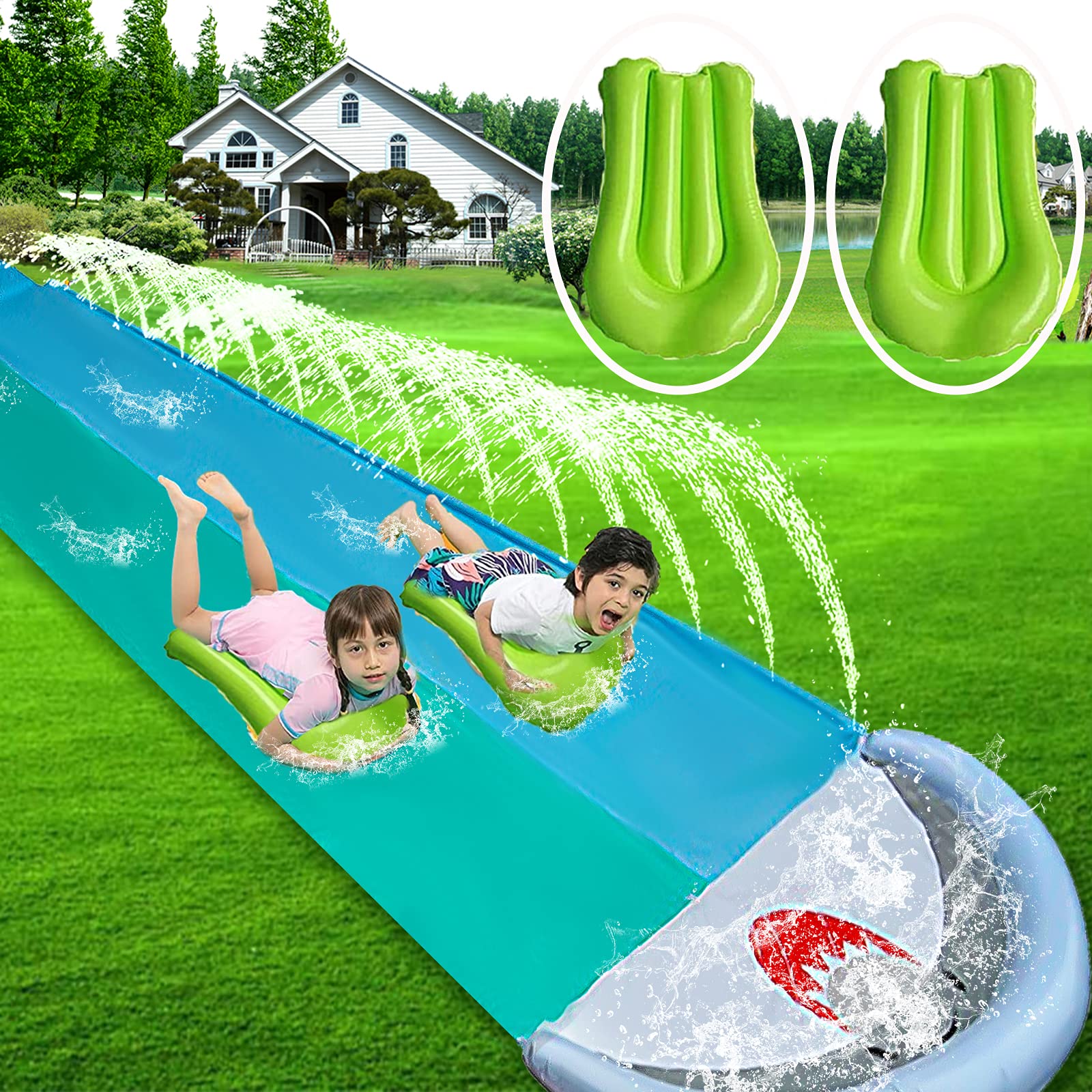 Buy ENOKER Water Slide,Slip and Slide for Kids,18 FT Water Slides for Kids Backyard with 2