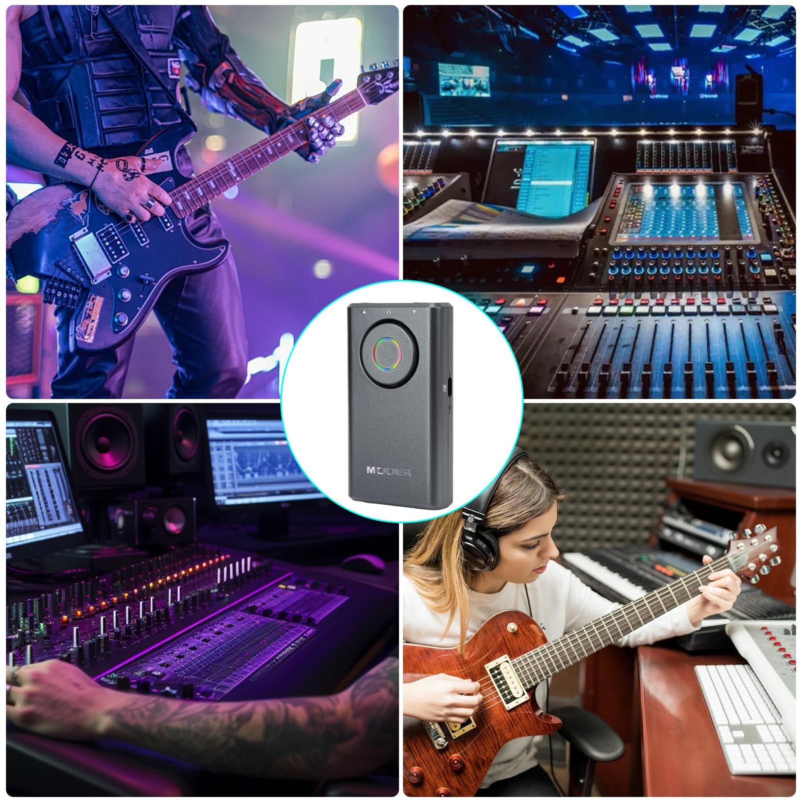 Nikou Efekt inteligentnej gitary, przenośna maszyna perkusyjna Recording Loop efektów gitarowych, wbudowana bateria (szara)