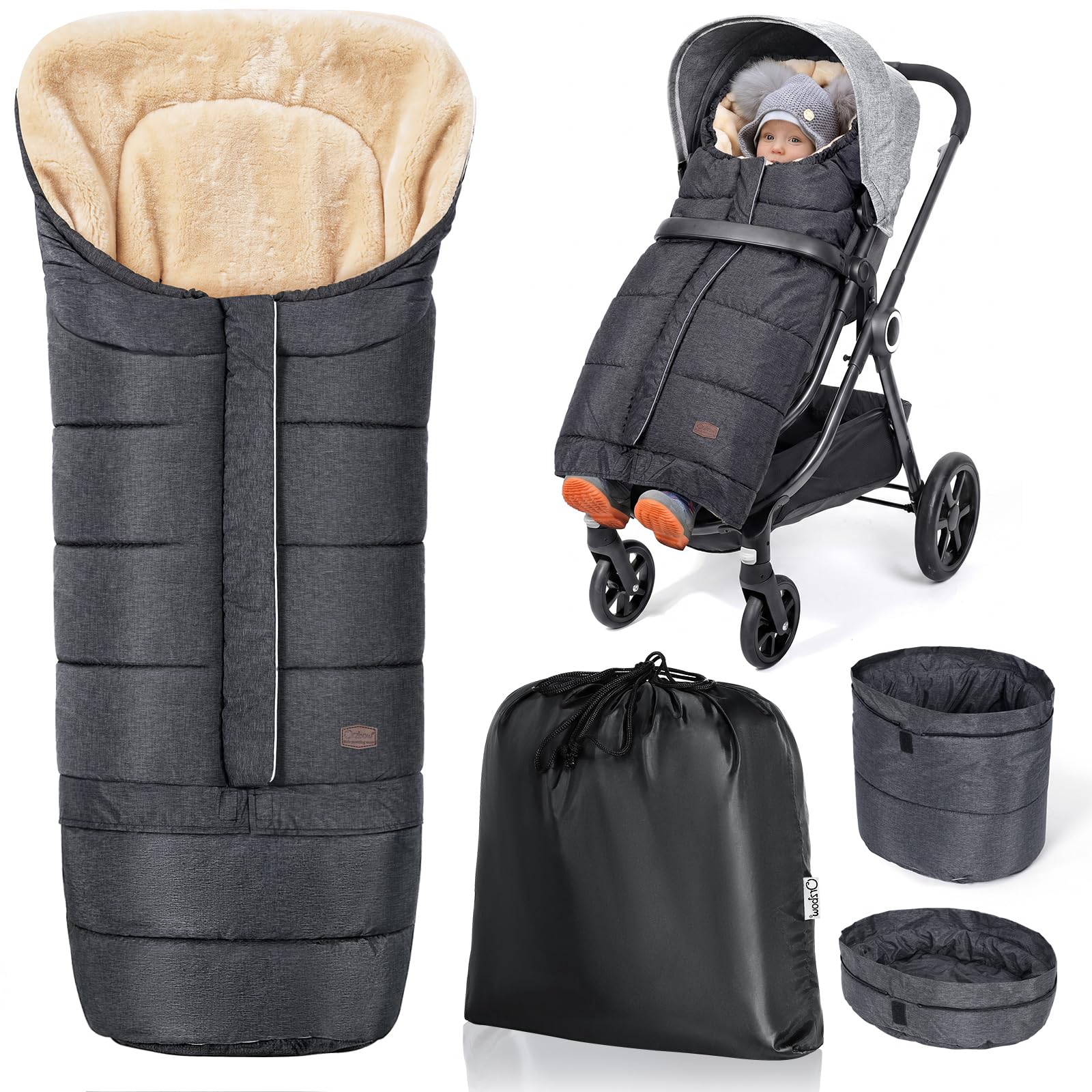 Orzbow Footmuff for Pushchair Universal, Easy-Access Zipper