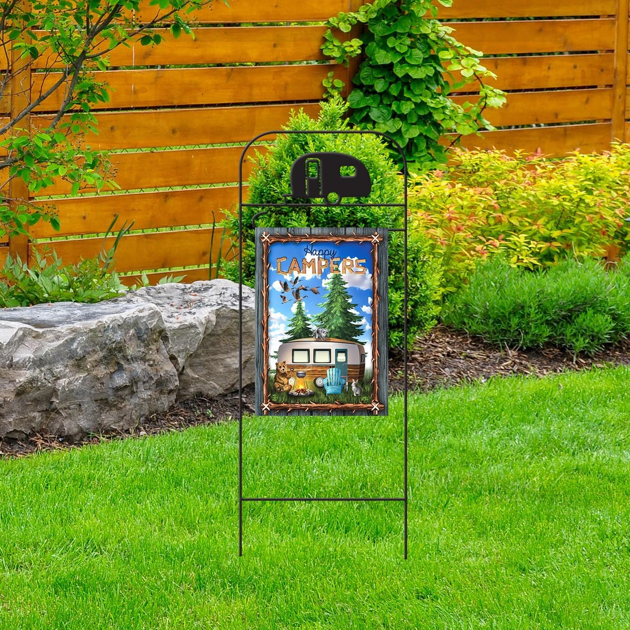 Briarwood Lane Wrought Iron Camper Garden Flag Arbor