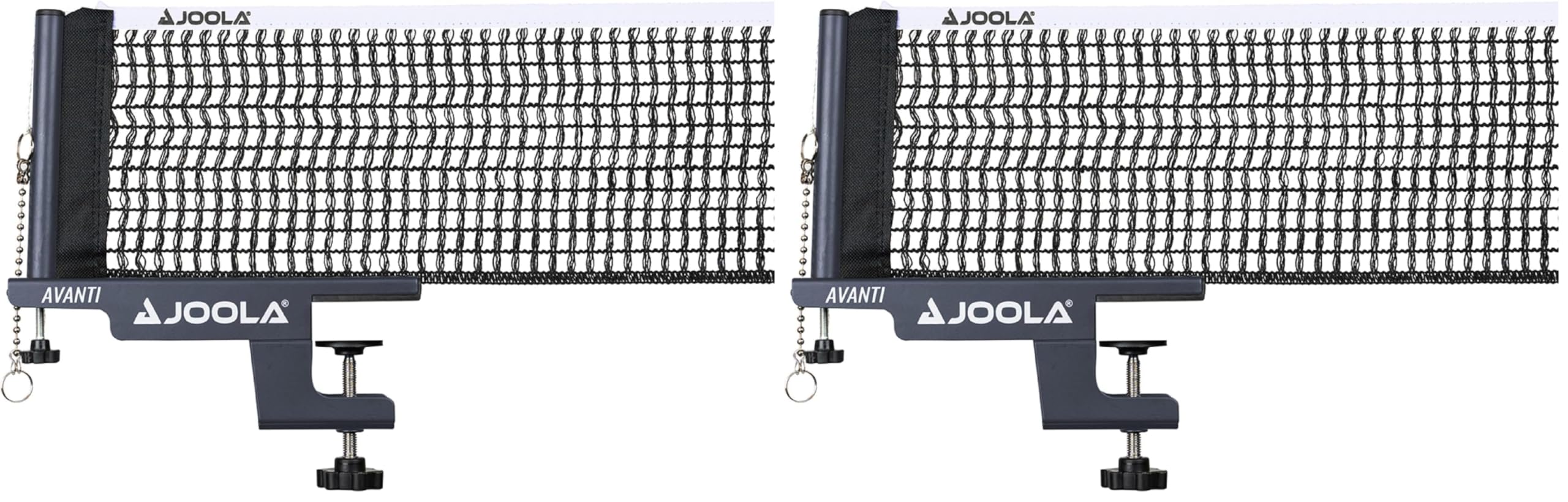 JOOLA Avanti Tischtennisnetz – höhenverstellbares Netz mit Metallgarnitur & Schnellmontage (Dark-Grey) (Packung mit 2)