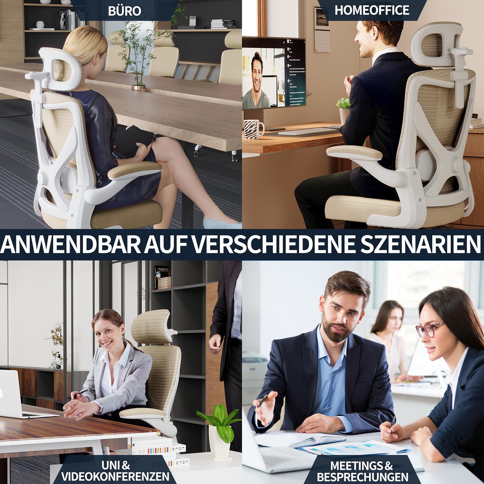 TRALT Krzesło biurowe – ergonomiczne krzesło biurowe z regulowanym podparciem lędźwiowym, zagłówkiem, krzesło biurowe, krzesło gamingowe w kształcie litery X, krzesło biurowe, krzesło do komputera