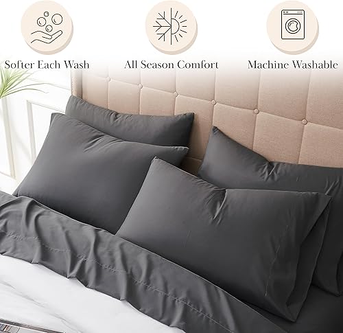 Miniatura 3 de Southshore Fine Living, Inc. Juego de sábanas de microfibra ultrasuave de 7 piezas con bolsillo profundo, sábanas de microfibra ultrasuave con dos