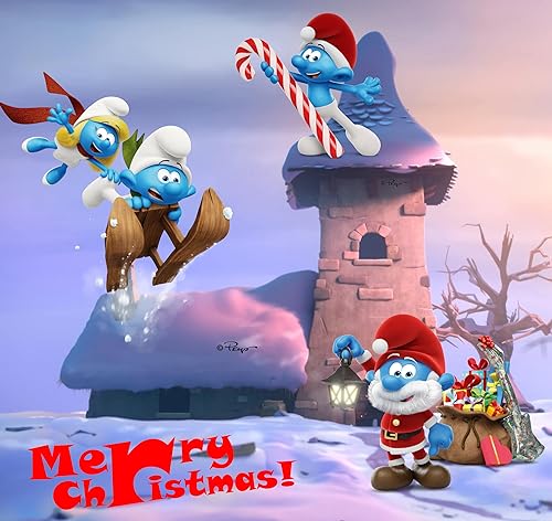 Miniatura 7 de El calendario original de cuenta regresiva de SMURFS 2025 juguetes coleccionables de dibujos animados para niños y niñas, 12 figuras + 12 regalos