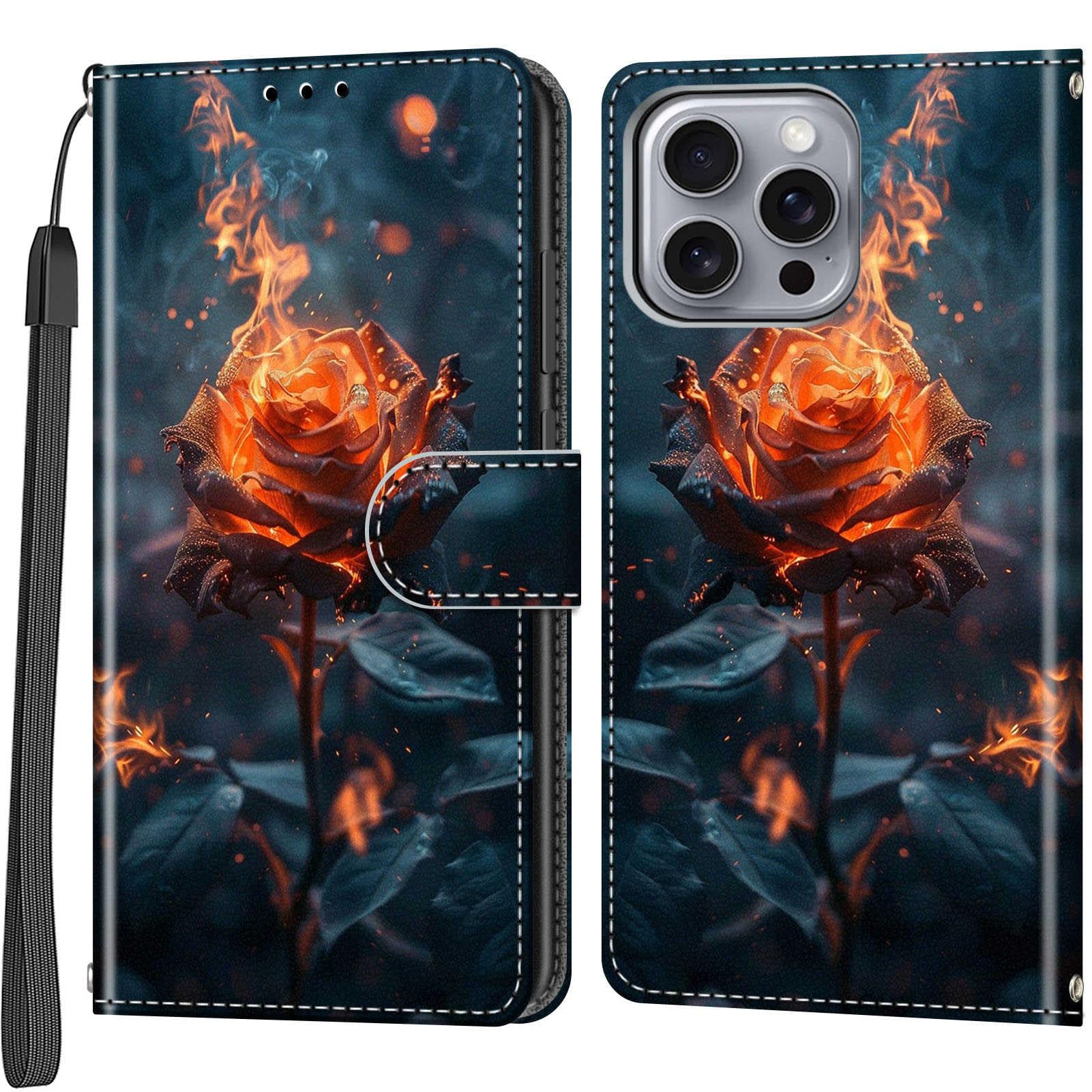 For IPhone 14 Pro Leather Wallet Case,Flip Protective Book Cover With - View #9