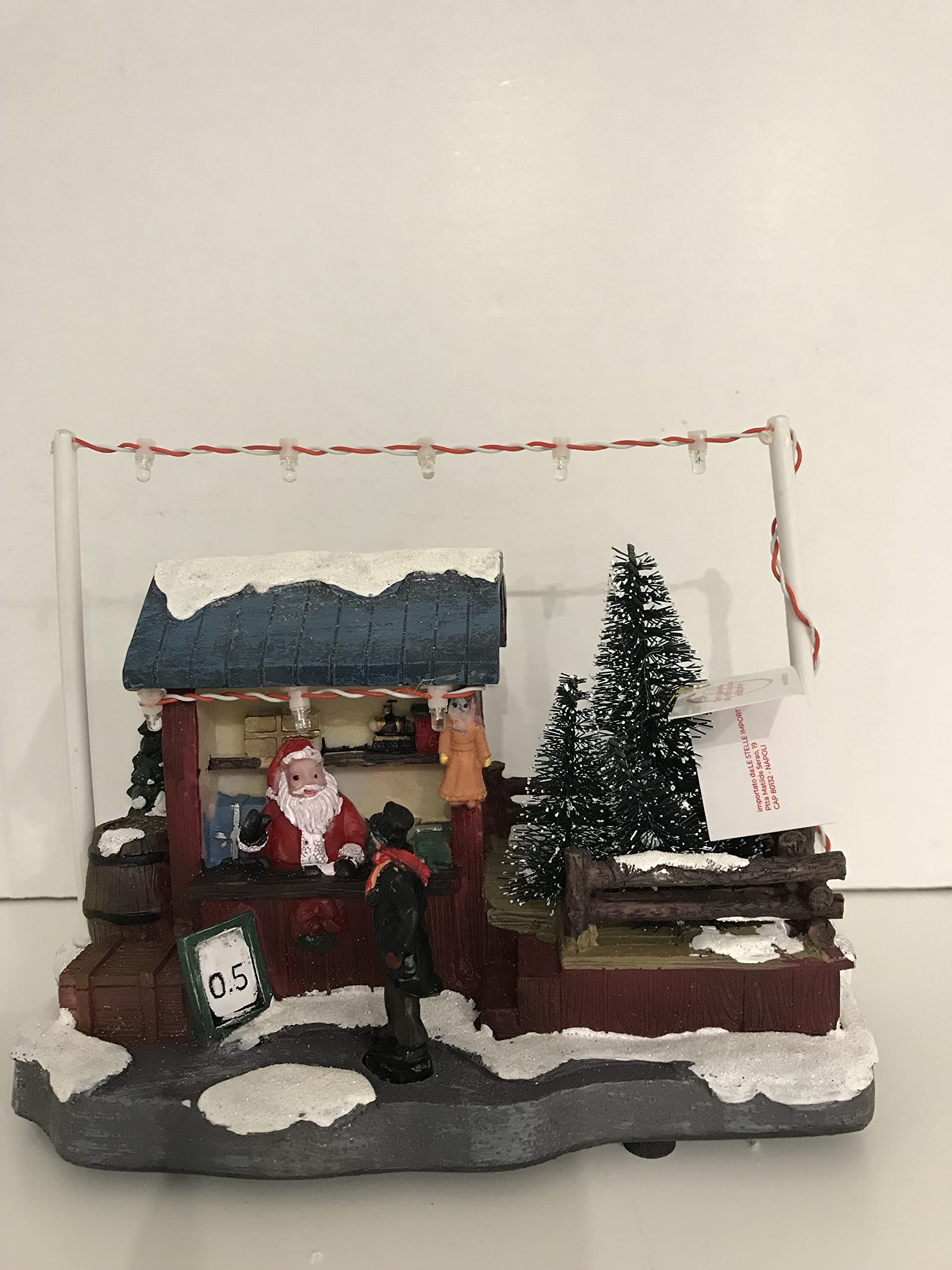Bottega de Père Noël grande figurine en bois traditionnelle de 40cm pour décoration de table