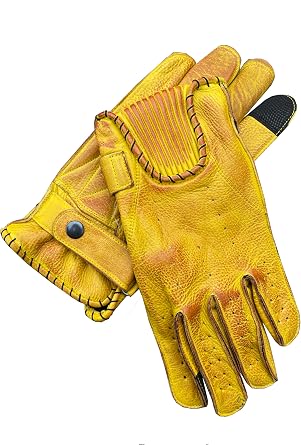 Soft Aniline Cowhide Leather Fashion Motorcycle Car Driving Gloves, Garage Bobber Chopper Cruiser Rider ATV Quad Bike Riding