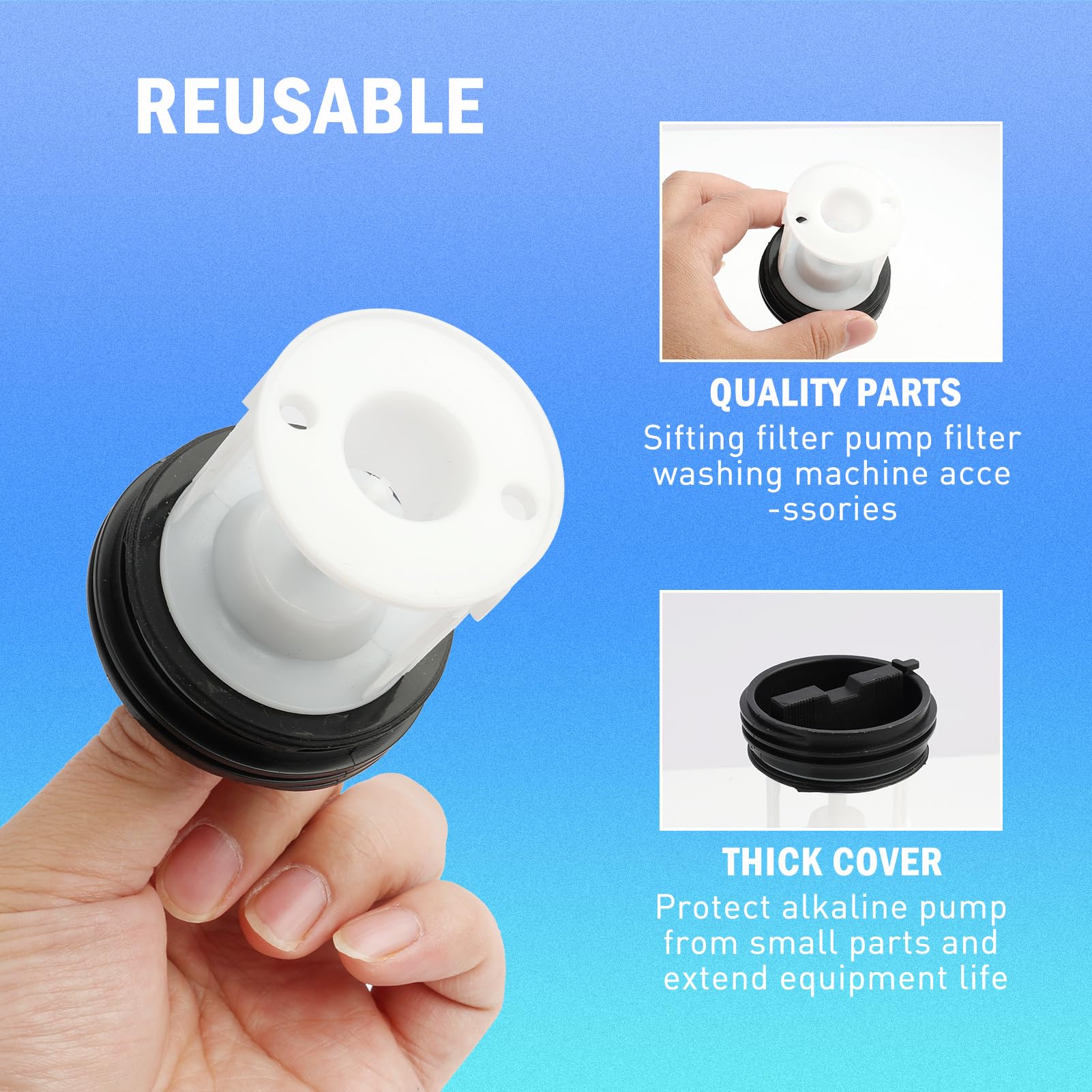 Filtre à Charpie Pour Machine à Laver – Lot De 2, Protection Pompe De Vidange, Compatible Multimarques