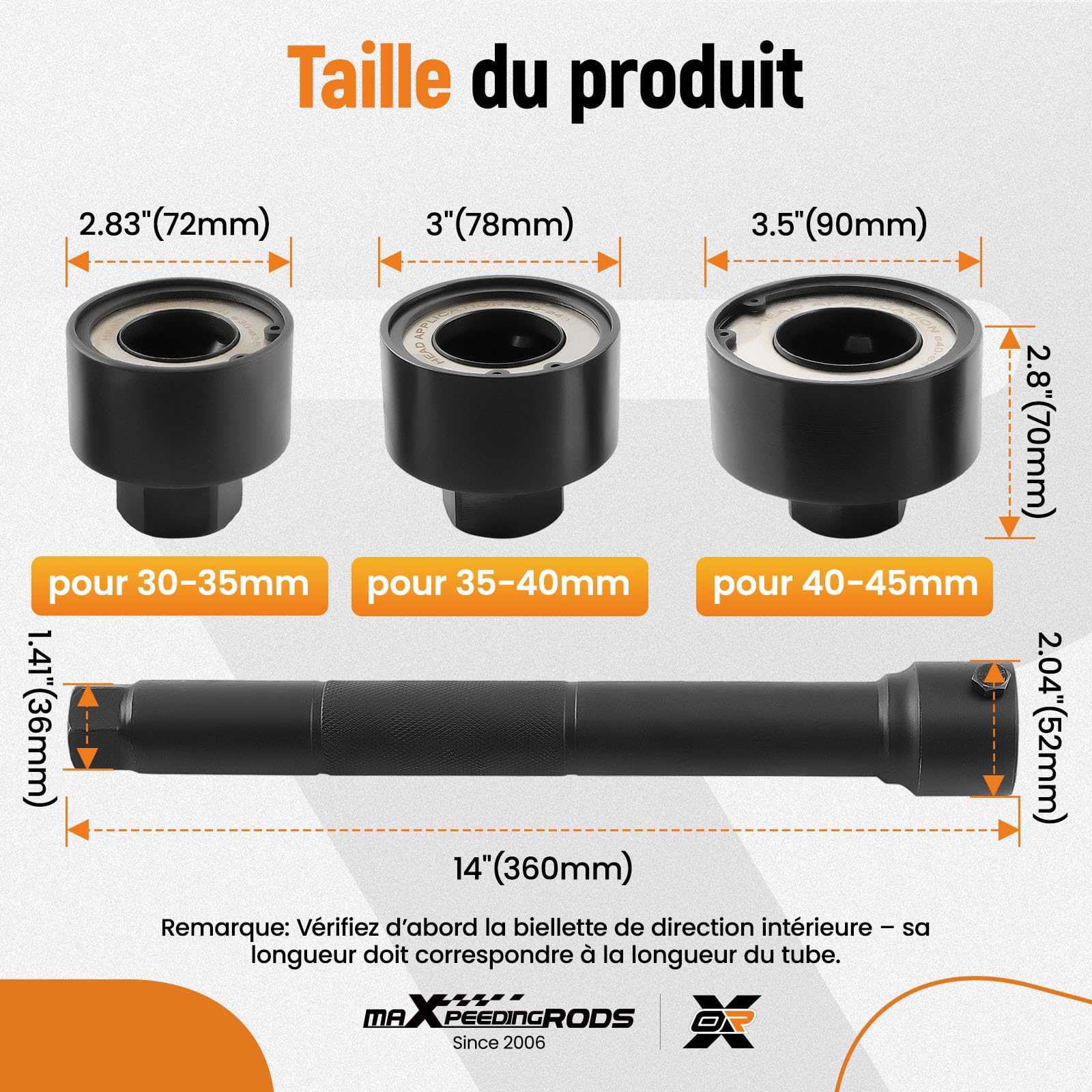 maXpeedingrods Lot de 4 extracteurs de biellette de direction axiale 30-45mm, Universel Outil de Montage/démontage Extracteur de Rotules de biellette axiale pour Voiture